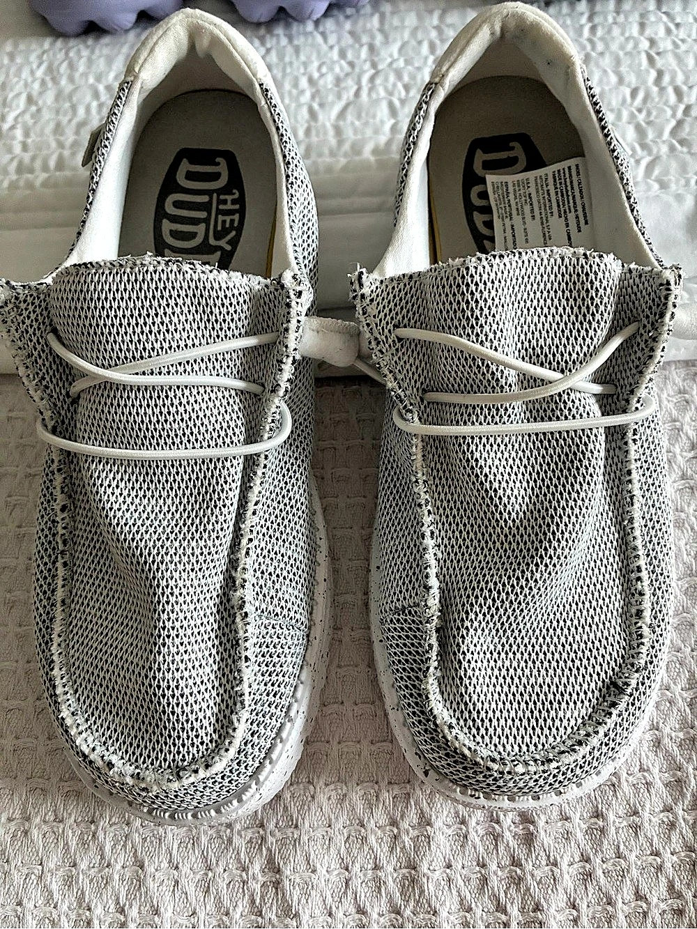 HEYDUDE Wendy Sox Stone White Sneakers US 8